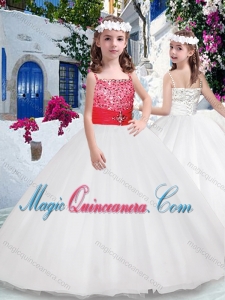 Wonderful Ball Gown Spaghetti Straps Little Girl Pageant Dresses with Beading