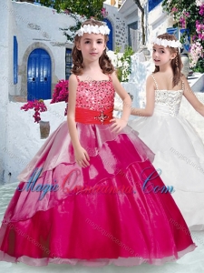 Pretty Spaghetti Straps Little Girl Pageant Dresses with Beading and Ruffles