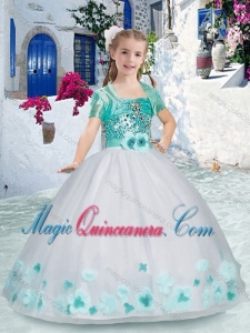 Romantic Spaghetti Straps Little Girl Pageant Dress with Sashes and Beading