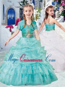 Classical Halter Top Little Girl Pageant Dresses with Beading and Bubles