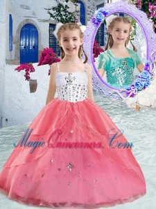 Hot Sale Spaghetti Straps Ball Gown Beading Little Girl Pageant Dresses