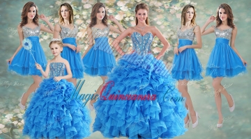 Customized Ball Gown Beaded Sweet 16 Gown and Sequined Short Dama Dresses Ruffled Mini Quinceanera Dress