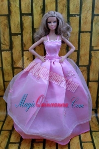Ball Gown Dress For Barbie Doll Dress With Lavender and Straps