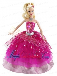 Beading Ball Gown Organza Colorful Barbie Doll Dress