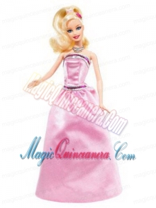 Beading Pink Princess Party Clothes Barbie Doll Dress