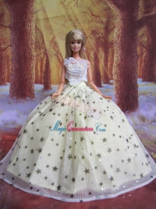 Elegant Handmade Gown With Sequins Made to Fit the Barbie Doll