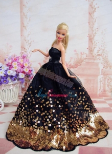 Pretty Dress With Sequins Made To Fit the Barbie Doll