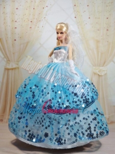 Sequin Decorate and Ball Gown Dress for Noble Barbie