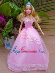 Sweet A-line and Floor-length For Party Barbie Doll Dress