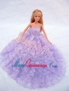 The Most Amazing Lilac Dress With Lace and Ruffles Made to Fit the Barbie Doll