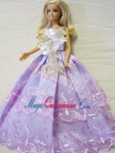 Embroidery Ball Gown Barbie Doll Dress