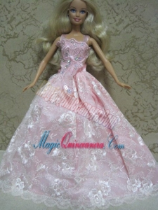 Embroidery Ball Gown Barbie Doll Dress