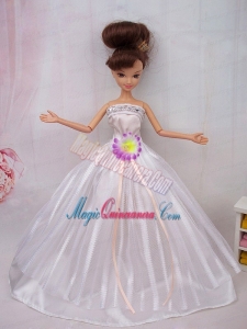 Hand Made Flower Ball Gown Barbie Doll Dress