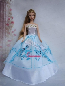 Pretty Ball Gown Taffeta and Organza Barbie Doll Dress