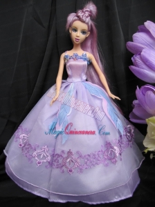 Pretty Straps Lilac Dress With Sequins Made To Fit The Barbie Doll