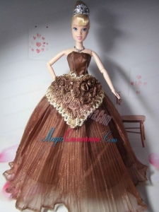 Elegant Hand Made Flowers Brown Made to Fit the Barbie Doll