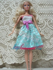 Fashion Princess Handmade Dress With Beading Knee-length Made to Fit the Barbie Doll