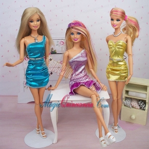 New Fashion Column Dress Gown Made to Fit the Barbie Doll