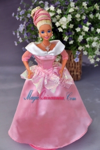 New Fashion Princess Pink Dress Gown For Barbie Doll