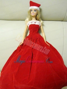 Simple Red Handmade Dress Party Clothes For Barbie