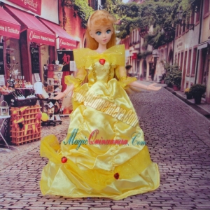 So Beautiful Yellow Appliques and Beading Made to Fit the Barbie Doll