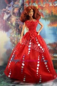 The Most Amazing Red Dress with Sequins Made To Fit The Barbie Doll