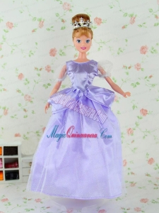 Beautiful Lilac Tulle Party Dress for Noble Barbie Doll