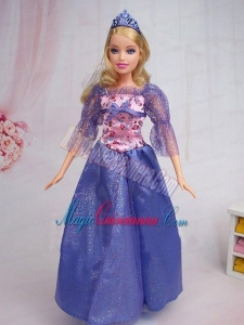 Elegant Blue Gown Sequin Made to Fit the Barbie Doll
