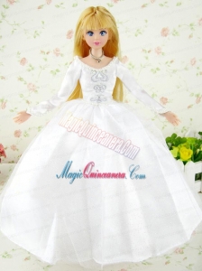 Fashion Handmade White Tulle Barbie Wedding Dress For Barbie Doll