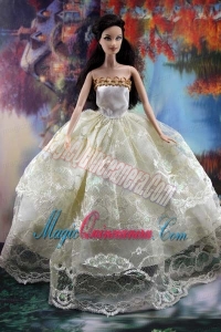 Lace Over Skirt and Ball Gown Made To Fit the Barbie Doll