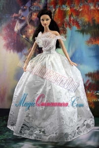 Lace White Off The Shoulder To Wedding Dress For Noble Barbie