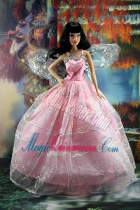 Pink Organza Ball Gown Made To Fit the Barbie Doll