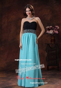 Sweetheart Beading Aqua Blue And Black Mother Dress