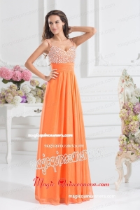 Empire Sweetheart Floor-length Beading Orange Mother Dress