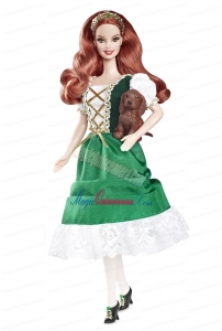 Lovely Handmade Holiday Dress Green Taffeta Barbie Doll Dress