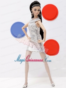 Popular Grey Holiday Dress with Sequins Made to Fit the Barbie Doll