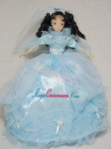 Sweet Blue Gown With 3/4 Length Sleeves For Barbie Doll