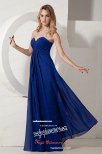 Beading Sweetheart Royal Blue Empire Chiffon Mother Dress for Summer