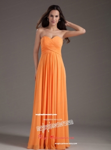 Orange Sweetheart Ruching Empire Long Mother Dress