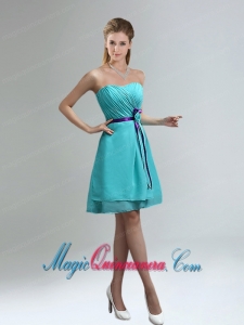 Classical Blue And Purple Sweetheart Dama Dresses with Ruches