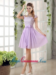 2015 Chiffon Dama Dress with Ruching Bowknot