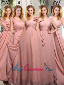 Empire Ruching 2015 Sturning Dama Dresses in Peach