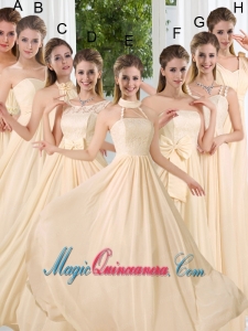 Empire Ruching 2015 Floor Length Dama Dress