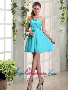 Perfect Ruching and Hand Made Flowers Dama Dress with Strapless