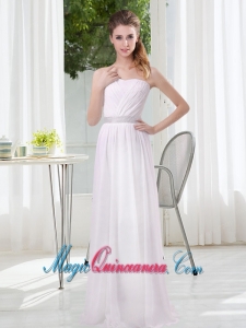 2015 Simple Empire Ruching Dama Dresses in White