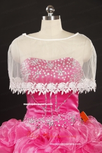 Cheap White Scoop Organza Shawls with Lace