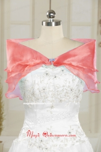 Formal Organza Watermelon Shawls with Beading