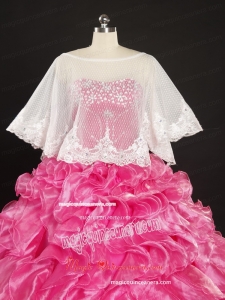 Lace Scoop Beading Organza Shawls for Spring