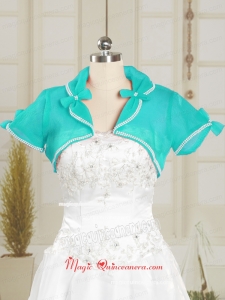 Organza Wedding Party Shawls in Aqua Blue