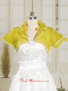 Yellow Cheap Wedding Party Shawls with Beading